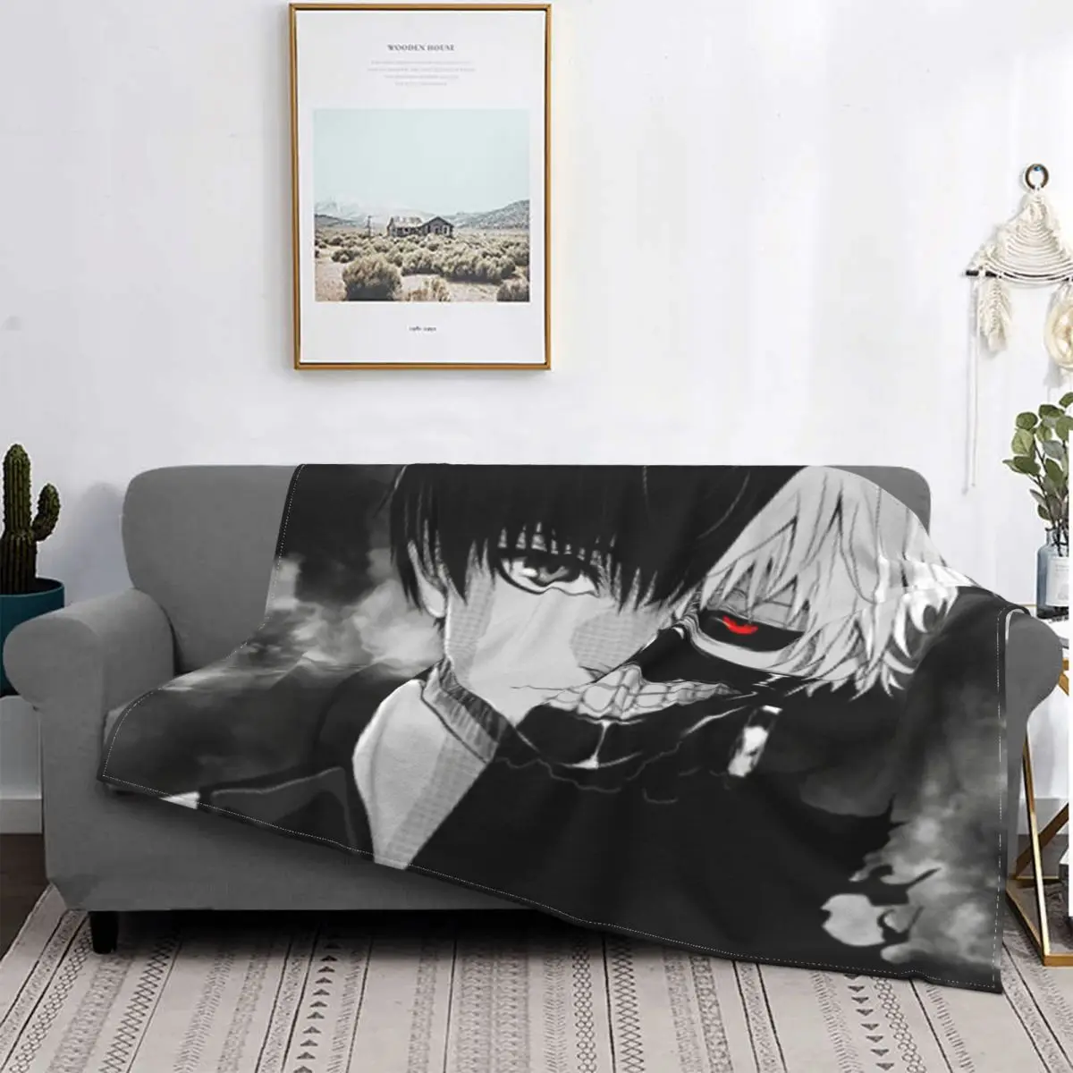 

Kanekighoul-Manta a cuadros para cama, cubrecзамас, fundas para sofha, manta double