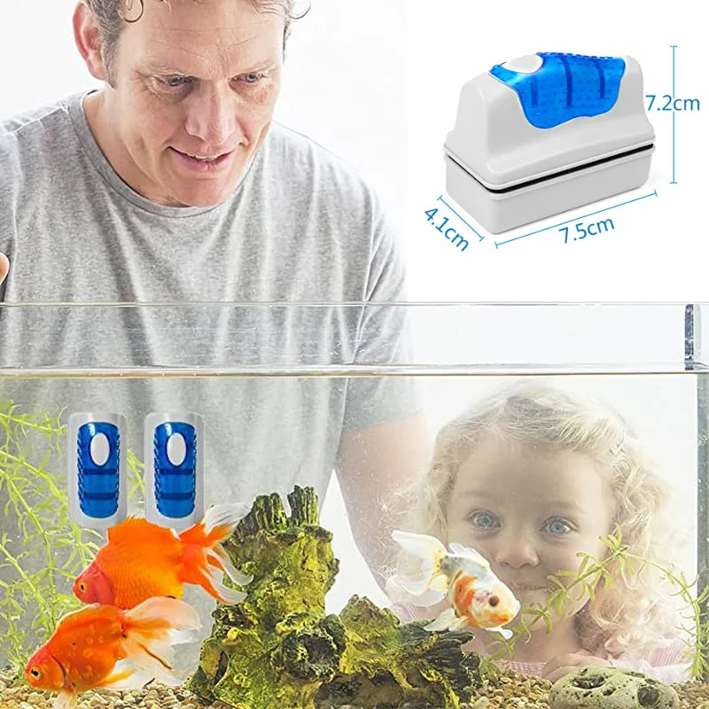 

New Magnetic Aquarium Fish Tank Brushes, Glass Window Algae Cleaners, Cleaners, Brushes, Plastic Sponge Accessories