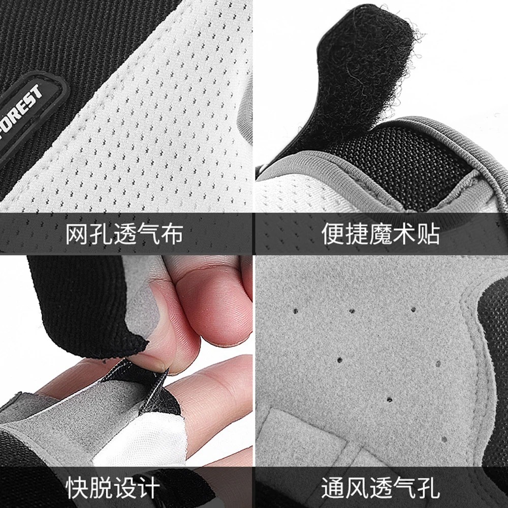 

Cycling Gloves Half Finger Shockproff Wear Resistant Fingerless Gloves Breathable Gym Fitness Motorcycle Glove Summer Anti Slip