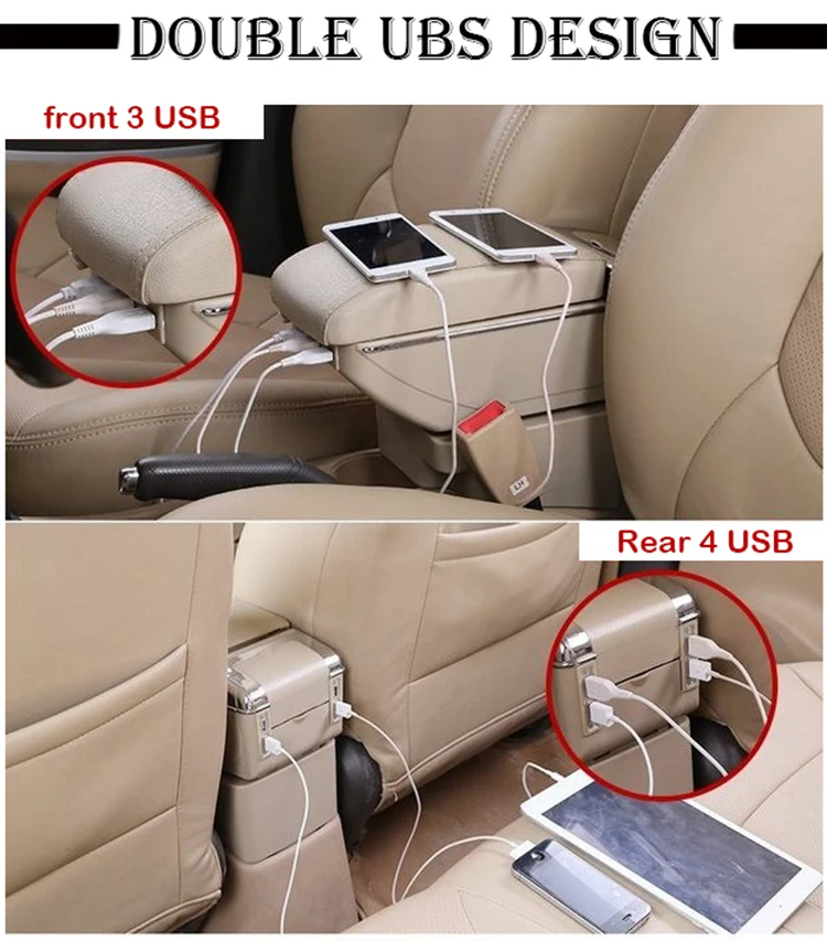 For KIA Rio 4 Rio X-line Armrest Box Central Store Content Box Cup Holder Ashtray Interior Car-styling Accessories