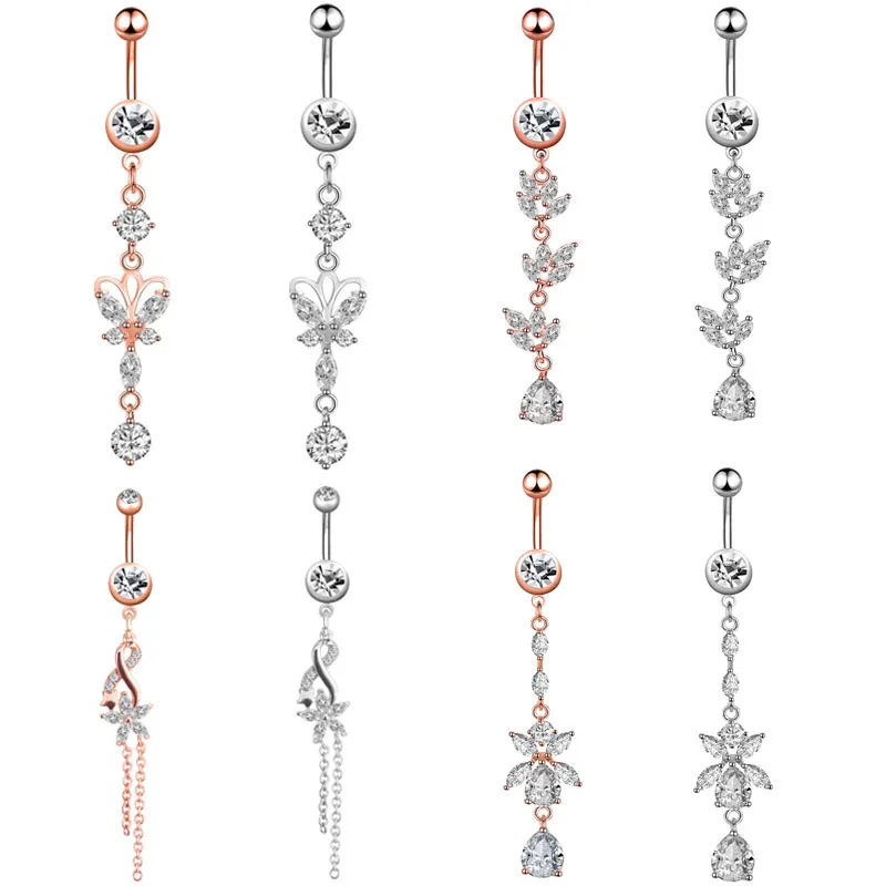 1 шт. новые кольца для пупка длинные висячие пирсинга живота блестящие украшения