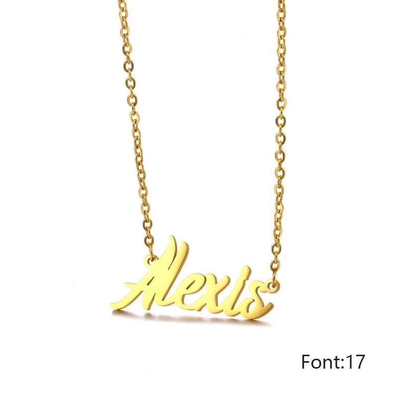 Женское колье ручной работы из нержавеющей стали с именной табличкой свадебный