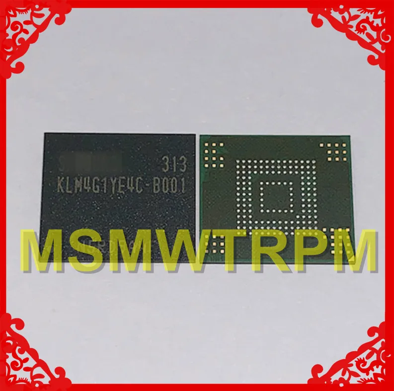 KLM4G1YE4C-B001 BGA153Ball EMMC4.5 4,5 4 Гб памяти мобильного телефона новые оригинальные и подержанные припаянные шары протестированы ОК