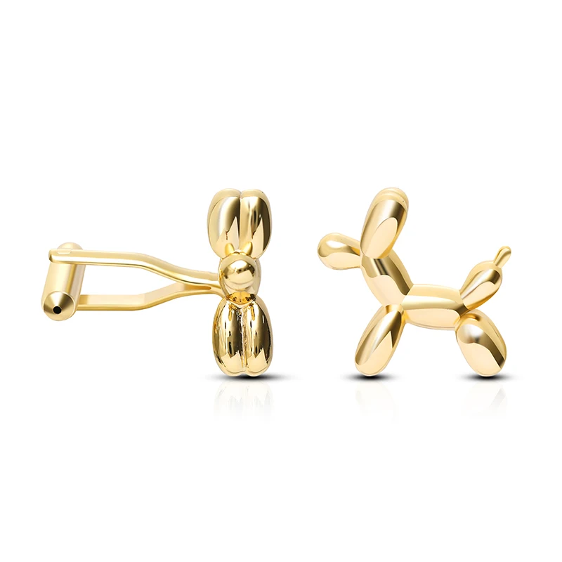 Fashionable Silver High-end material balloon dog cufflinks wholesale cufflinks cuff nails French shirt - Окраска металла: Gorden