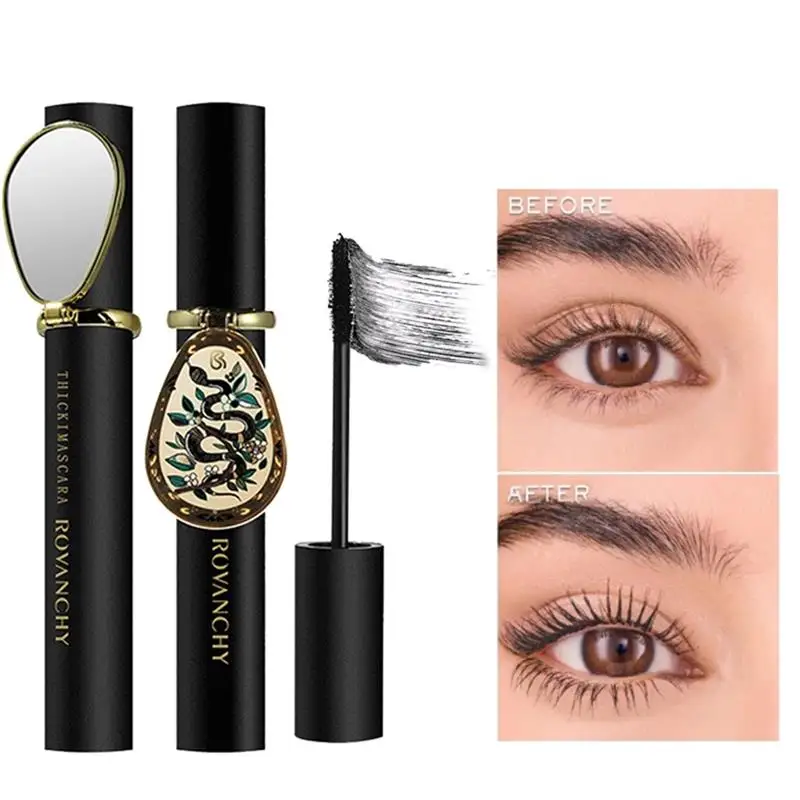 

Удлиняющая Тушь для ресниц 5D с шелковым волокном и зеркальной натуральной завивкой, Водостойкая тушь для ресниц с защитой от размазывания, ...