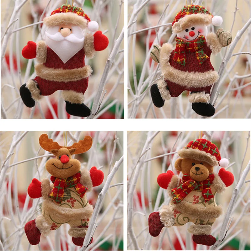 2019 Рождественский подарок украшения Санта Клаус Снеговик Дерево Игрушка Кукла