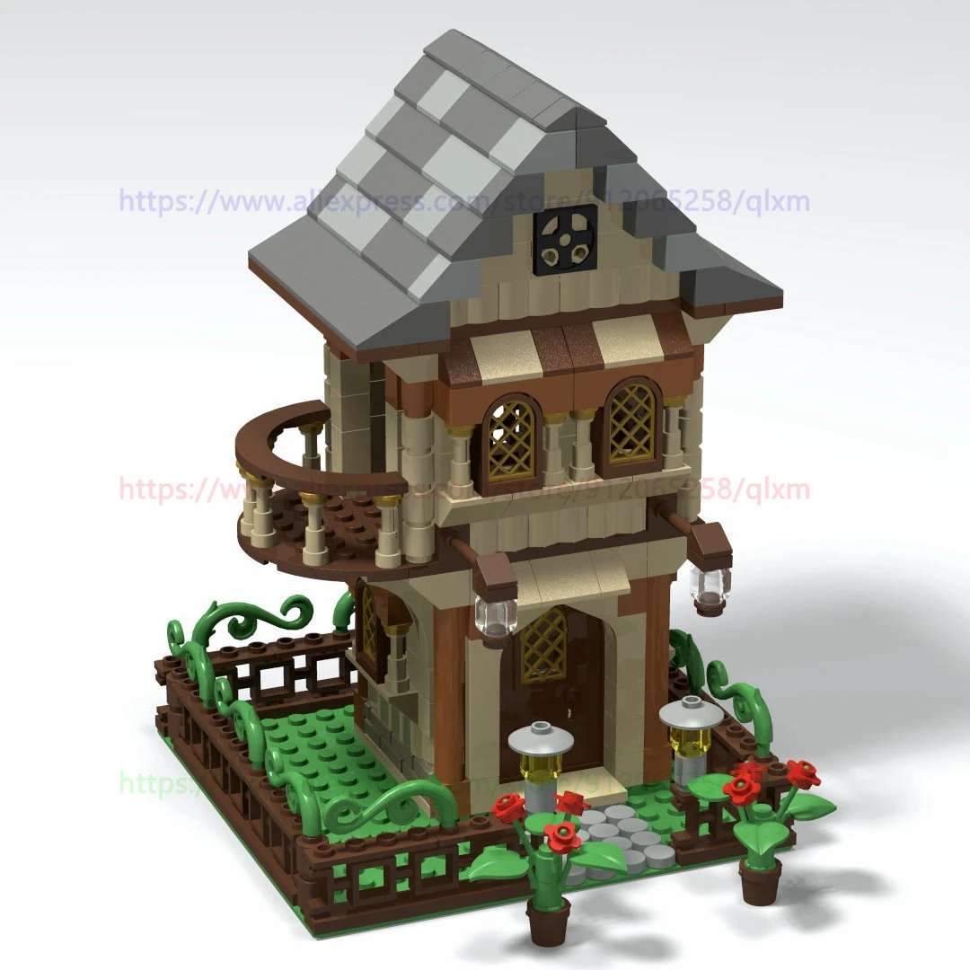 

395 шт., Детский конструктор «средневековый дом»