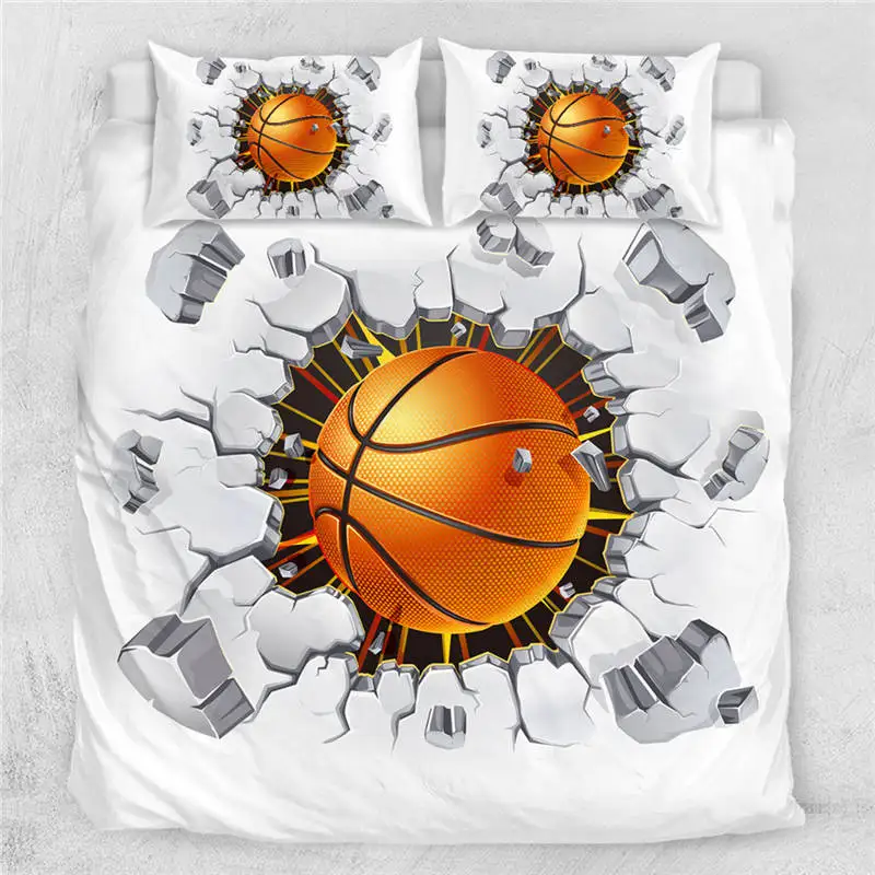 Basketball Постельные принадлежности для футбола, Комплект постельного белья для баскетбола, 3D Спортивное одеяло, покрывало с трещинами кирпичей, покрывало для кровати, Прямая поставка - Цвет: Basketball