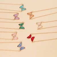 new multicolor butterfly pendant necklace creative metal chain fashion design ladies necklace trendy temperament necklace women