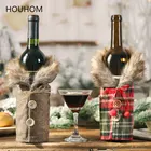 Пылезащитный чехол для винной бутылки с Санта-Клаусом, новый год 2022, рождественские украшения для дома, 2021, декор для обеденного стола