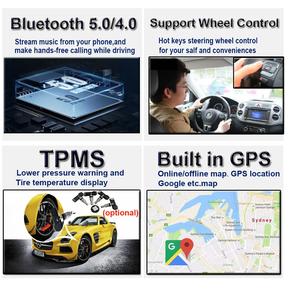 9 дюймов 8 + 128 ГБ Android 11 радио с HD сенсорным экраном GPS навигационная система