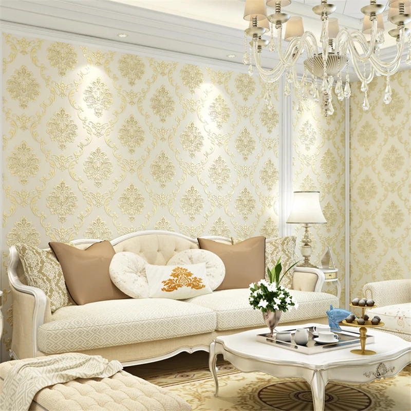 Beibehang нетканые текстурированные обои винтажные Дамасские для гостиной 3d рулон