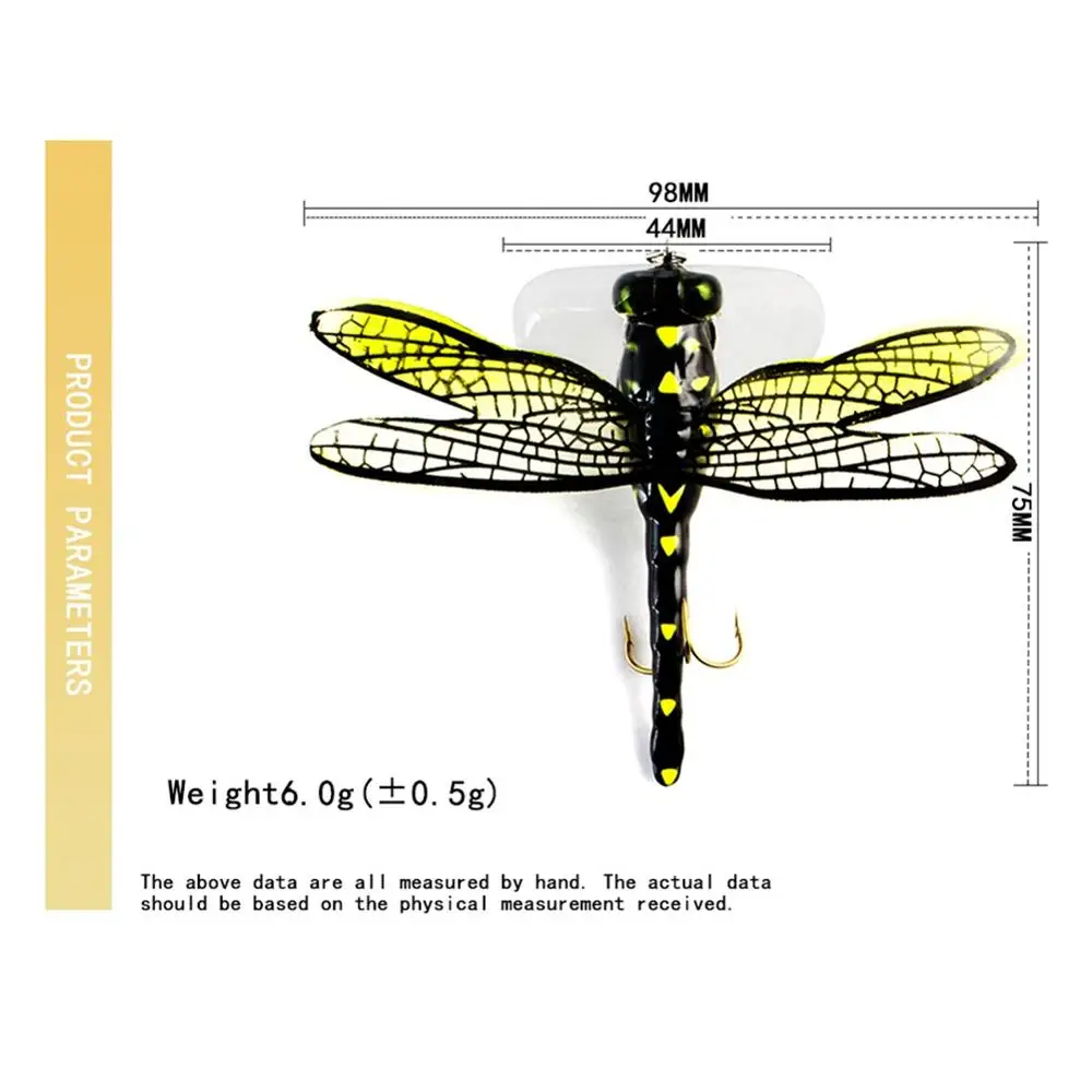

1 шт. 70 мм 6 г искусственное насекомое для рыбалки блесна рукоятка наживка Тройной крюк стрекоза форма для рыбалки