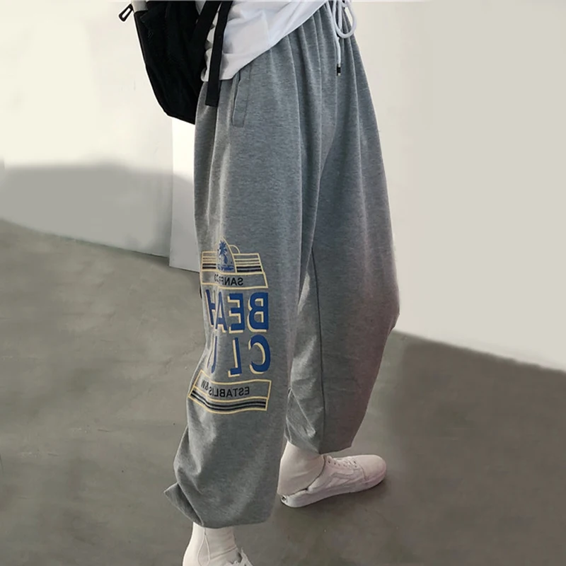 Женские свободные штаны ZSIIBO с высокими карманами широкие уличная одежда принтом