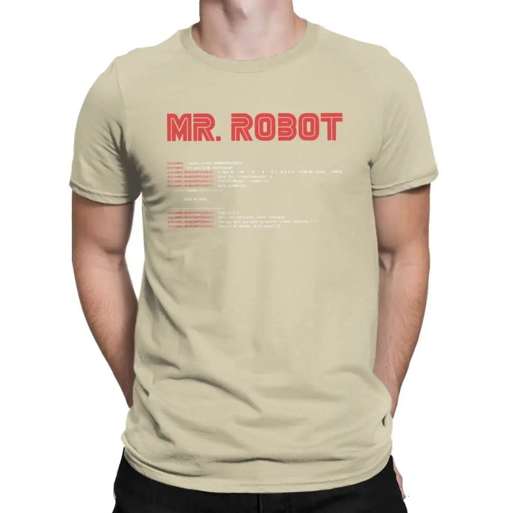 Khaki One yona Cool Mr Robot футболка программист футболки разработчик футболки с кодом для мужчин вырез лодочкой хлопок короткий рукав - Цвет: Khaki