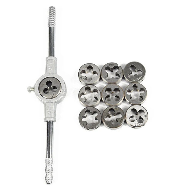 

11Pcs M3-M12 Metric Die Wrench Set Hand Tapping Kit Screw Die Thread Die Set