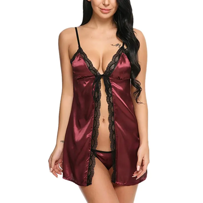 Сексуальная кружевная ночная рубашка женская пижама Пижама неглиже Babydoll