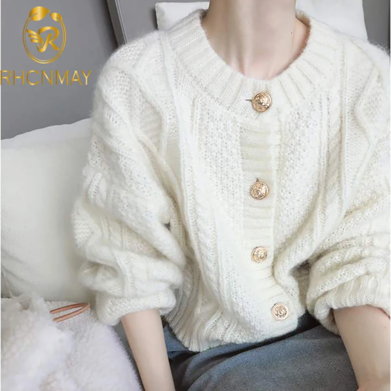 

Autumn 2021 Women Knitted Stripped Cardigan Sweater Woman Casual Korean Cardigans Jumper Sweaters Ladies New Arrival Coat