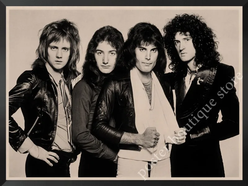 Queen Band музыкальный плакат на крафт-бумаге Фредди Меркьюри, Brian мая винтажная Высококачественная декоративная роспись стены стикер