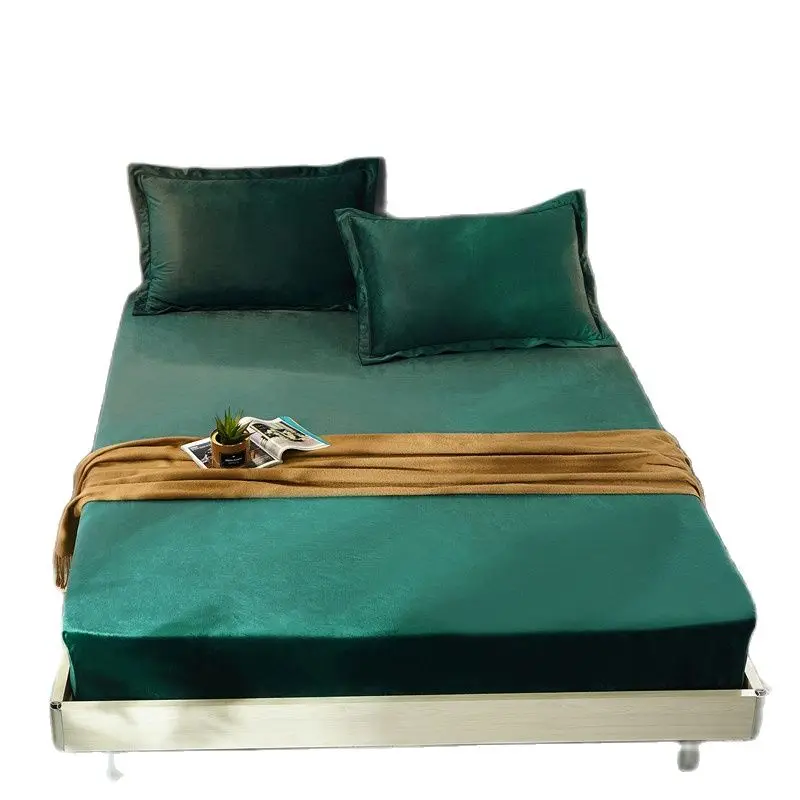 1 или 3 шт. зимняя натяжная простыня теплый Кристальный бархатный однотонный