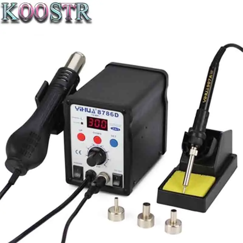 220 В/110 В SMD YIHUA 8786D фена паяльная станция с паяльником паяльная станция цифровая паяльная станция - Цвет: A