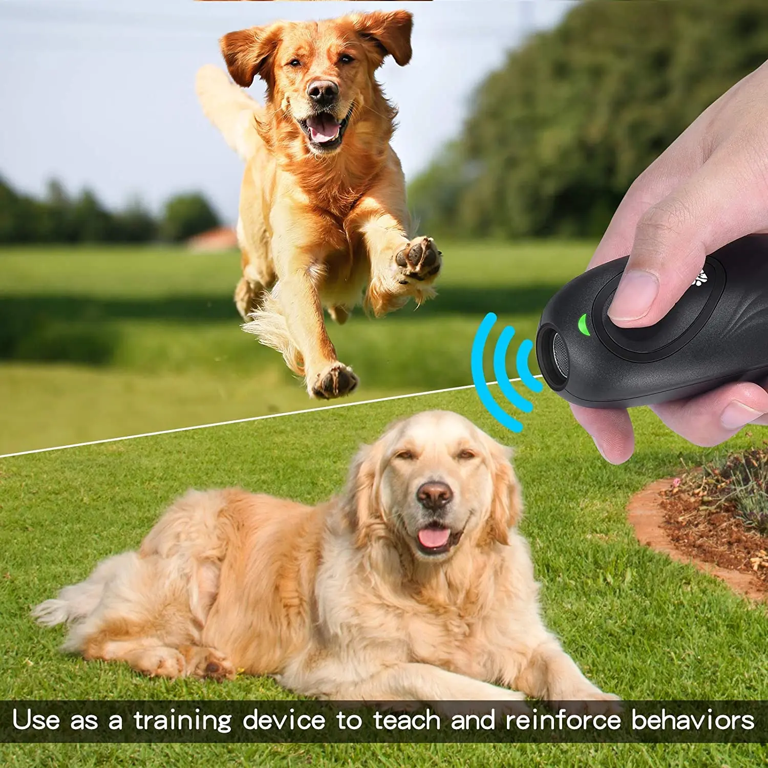 

Ultrasonic Dog Barking Deterrent, 2-in-1 Dog Training and Bark Control Device, Anti-Barking Device, Control Range of 16.4 Ft