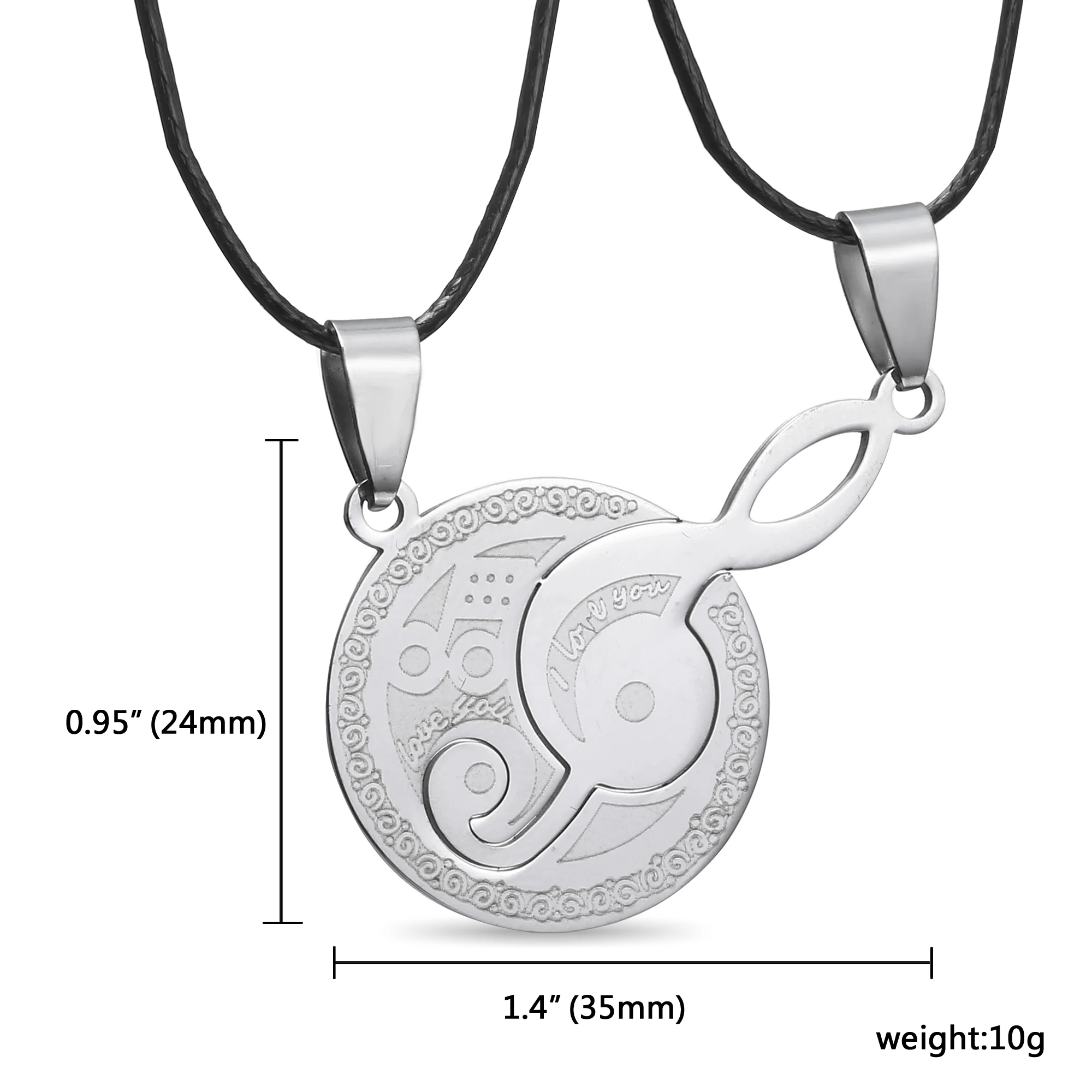 

2 pcs/pair Couple Necklace For Lover Girlfriend Gift Set Musical note Valentine's Day Necklace For Women Jewelry Paired Pendants