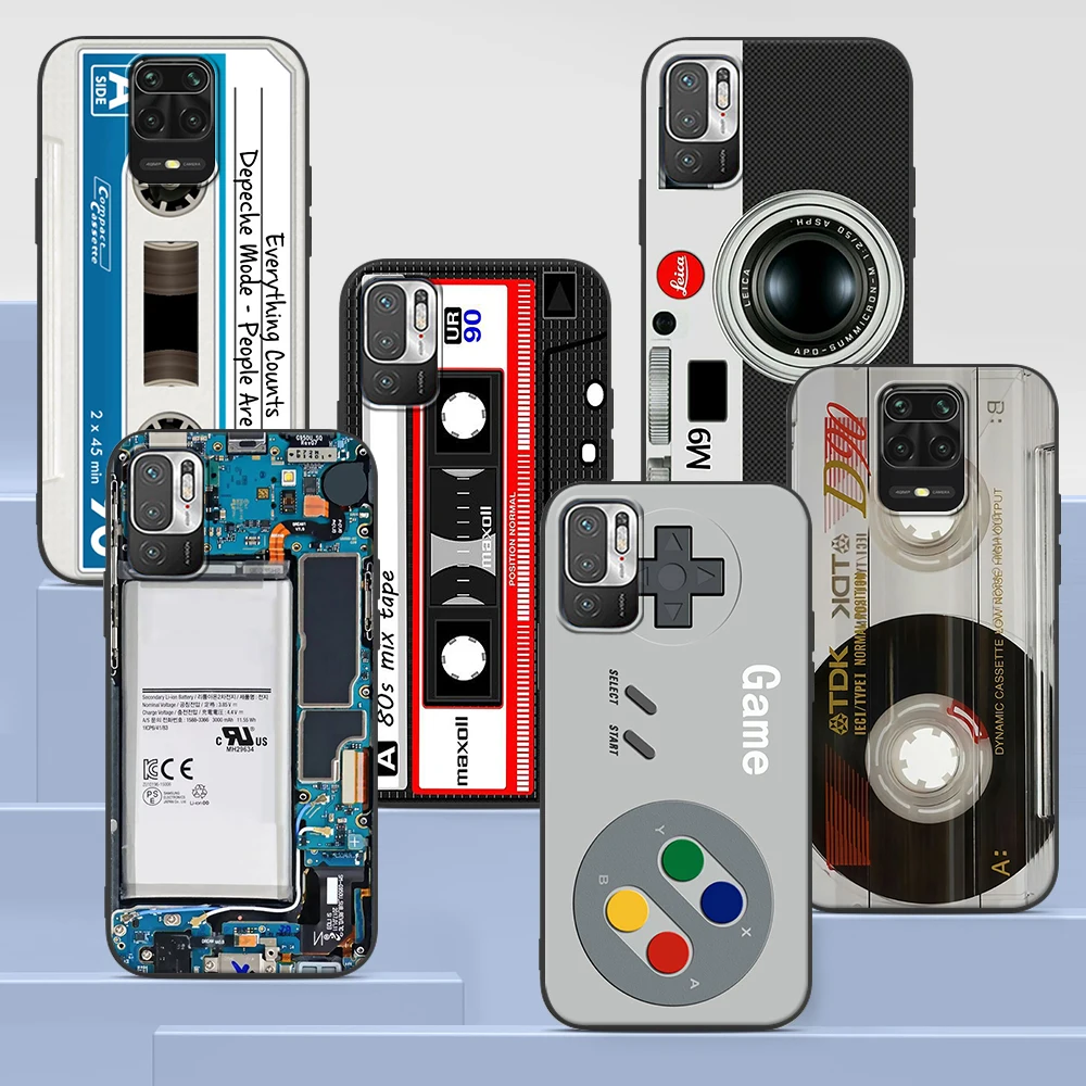 

Retro Vintage Camera Cassette Phone Case For Xiaomi Redmi Note 9S 9 8 10 Pro 9C 7 9A 8T 7A 8A 6A 6 10S K20 Black Soft Back Cover