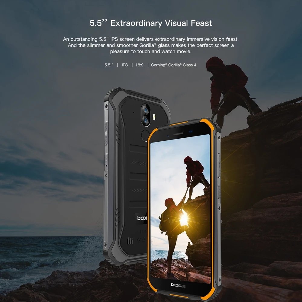 DOOGEE S40 Lite IP68/IP69K прочный телефон Android 9 0 пирог MTK6580 4 ядра 2 Гб Оперативная память 16