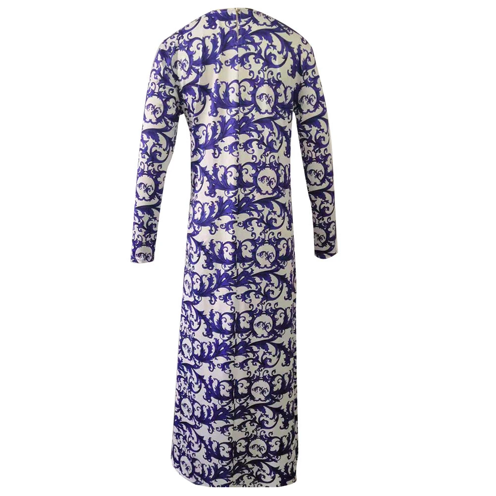 Вечерние платья размера плюс Женское Платье макси с цветочным принтом и рукавом