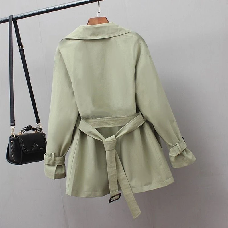 

British Style Fashion Elegant Windbreaker Women's 2020 Autumn New Short-Height Waist Hugging Slim All-match Short Coat Women