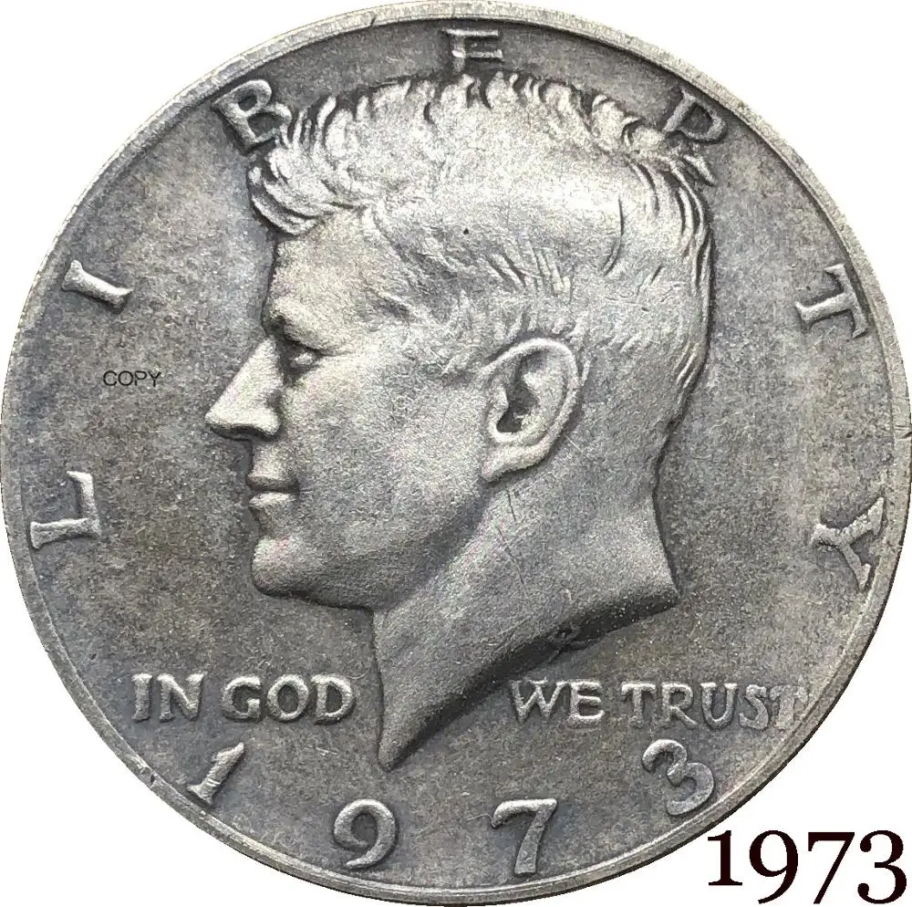 

Соединенные Штаты Америки 1973 свобода 1/2 Кеннеди США половина доллара в Бог мы доверяем E multibus Cupronickel Посеребренная копия монеты