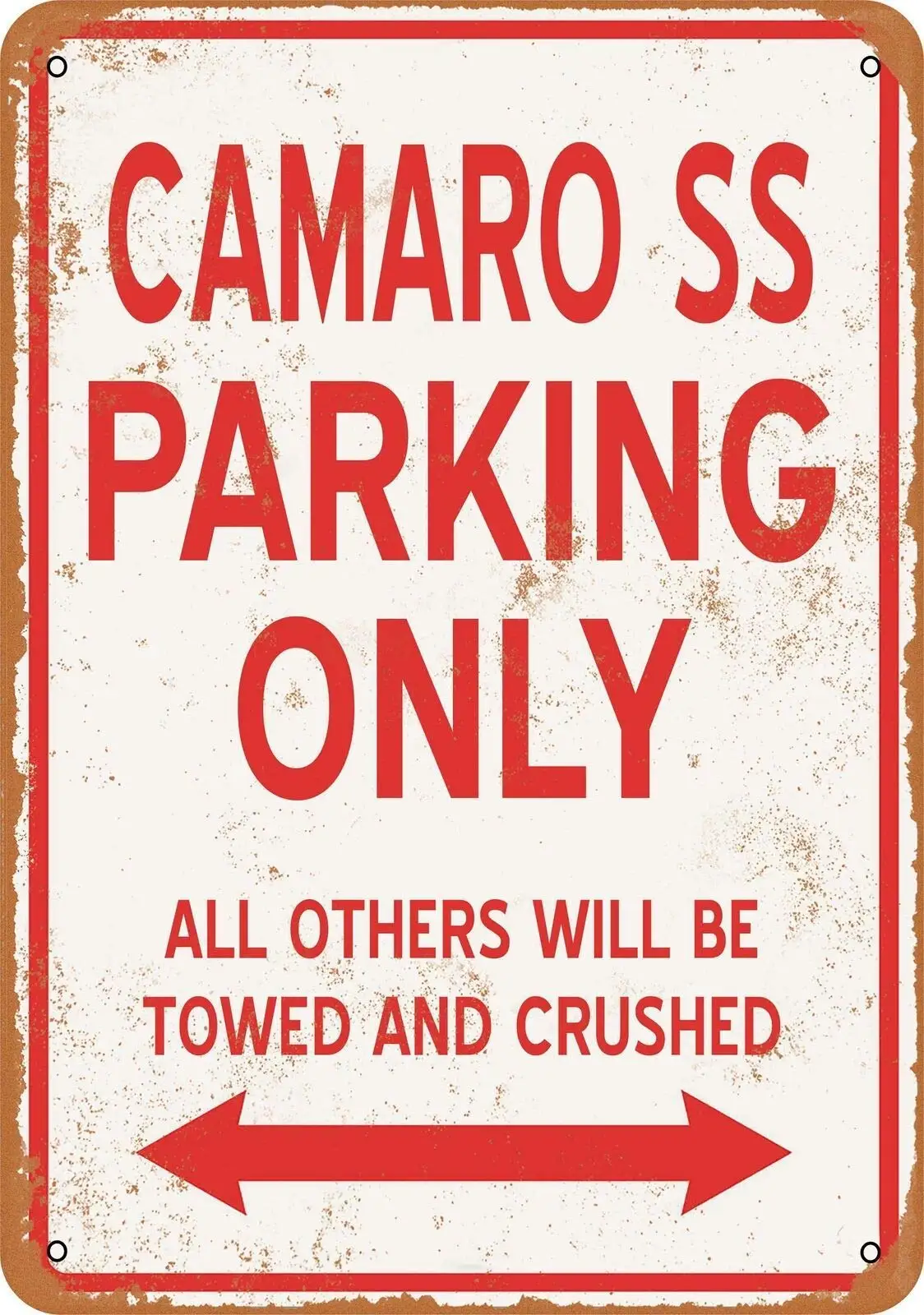 

SLALL Camaro Ss Parking Only Retro Street Sign Household Metal Tin Sign Bar Cafe Car Motorcycle Garage Decoration