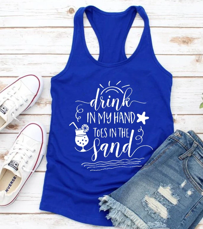 Майка женская с рисунком напитков в моих руках забавный жилет графическим