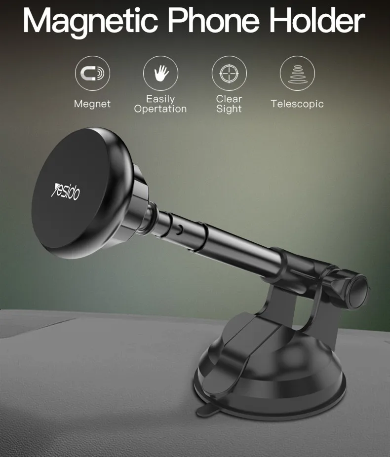 

Универсальный автомобильный держатель для телефона 360 дюймов, Магнитная подставка, держатель для телефона на лобовое стекло, крепление на п...