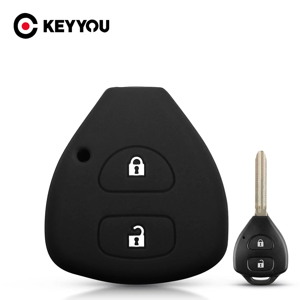 

KEYYOU 10x For Toyota For Toyota Camry Highlander Corolla Vios Rav4 Land Cruis Silicone Cover Remote Key Protector Case 2 Button