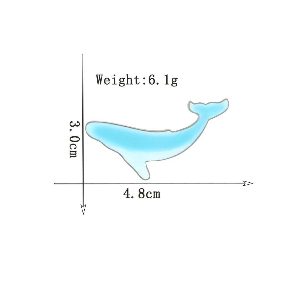 Эмалированная брошь в виде мультяшного Кита чисто синяя морская животного милая