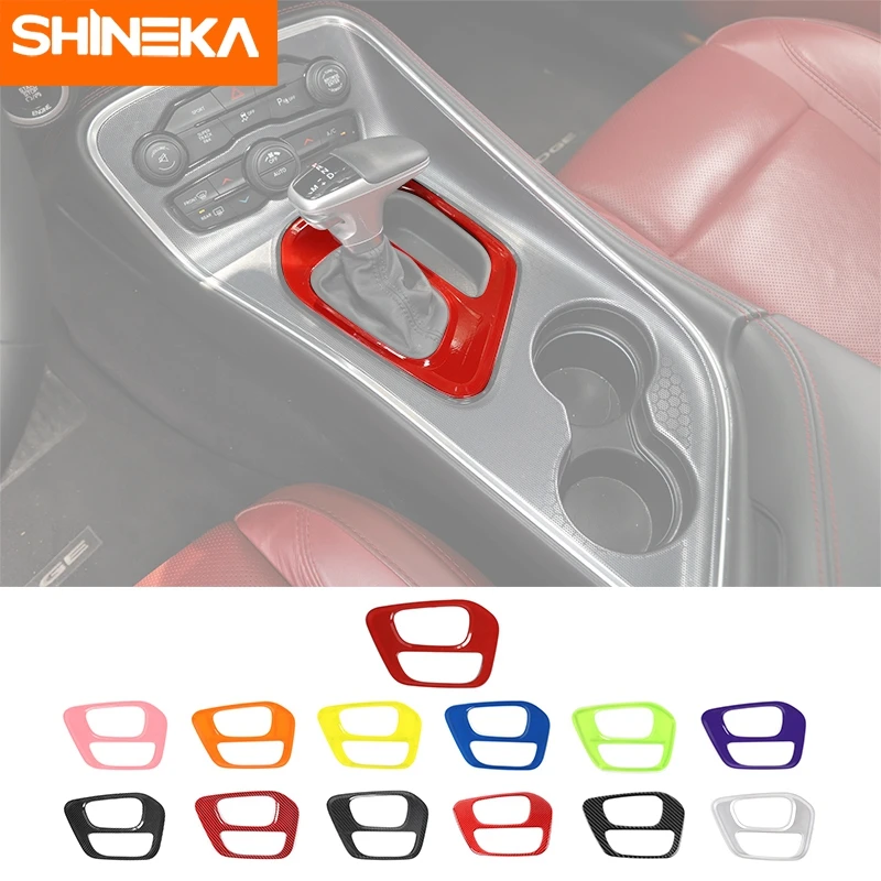 

SHINEKA Interior Accessories For Dodge Challenger Car Gear Shift Panel Decoration Cover Stickers For Dodge Challenger 2015-2020