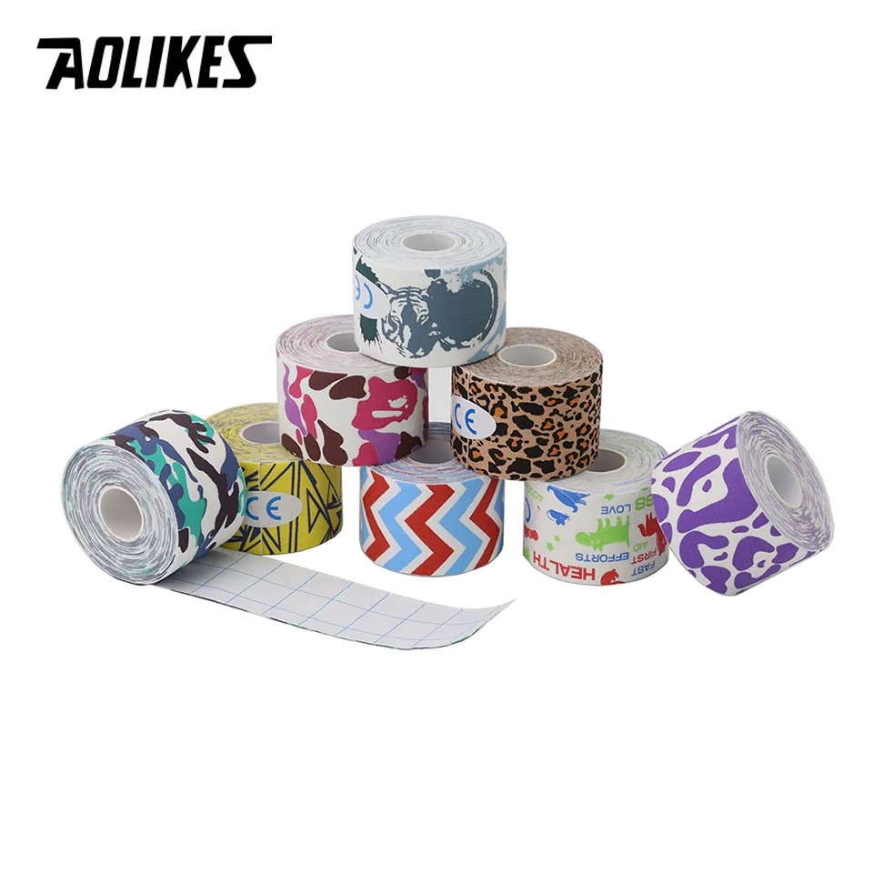 Эластичная цветная кинезиологическая лента для снятия боли в суставах 5 см м |