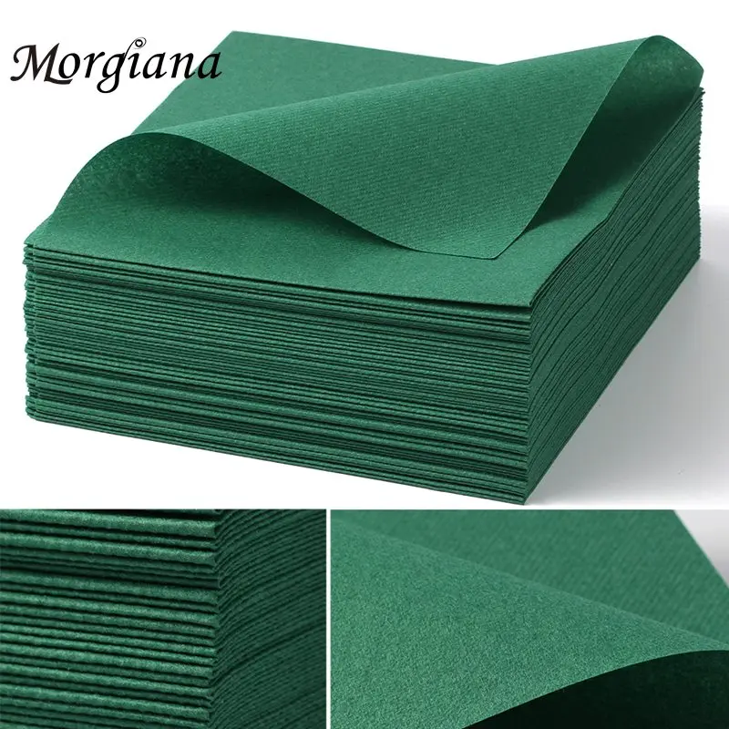 

Morgiana Disposable High-grade Table Napkins Square No Dust Pocket Toughness Handkerchief for Wedding Birthday Party Hotel