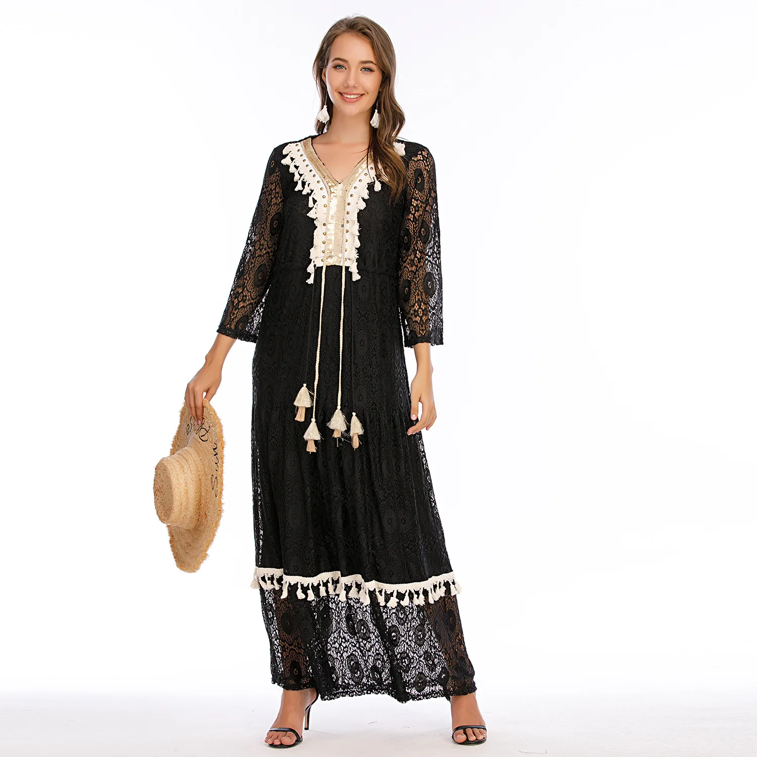 

2021 LSUR summer dress women dress summer black dress