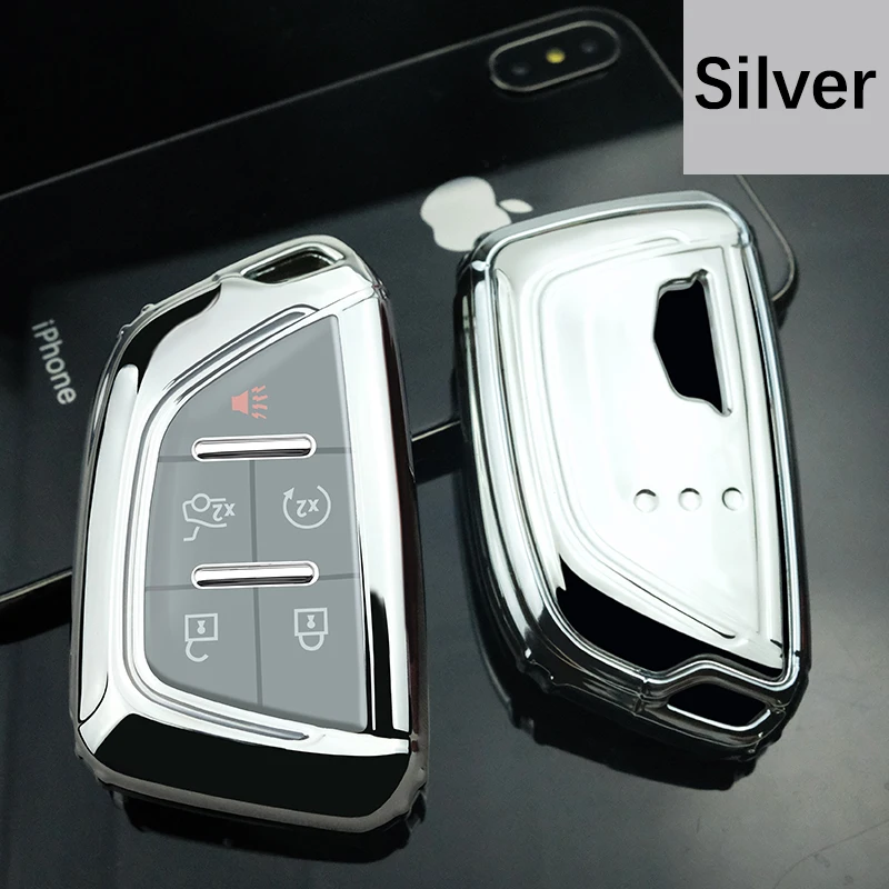 Car Key Cover Protector Case For Cadillac Escalade CTS XTS ATS ATS-L XLS SRX 2015 4/5 Button 28T CTS-V XT5 CT6 Accessories | Автомобили и