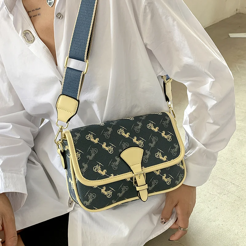 

2021 New Fashion All-match Luxury Leather High Texture Ladies Shoulder Bag Diagonal Printed Purses and Handbags Satchels