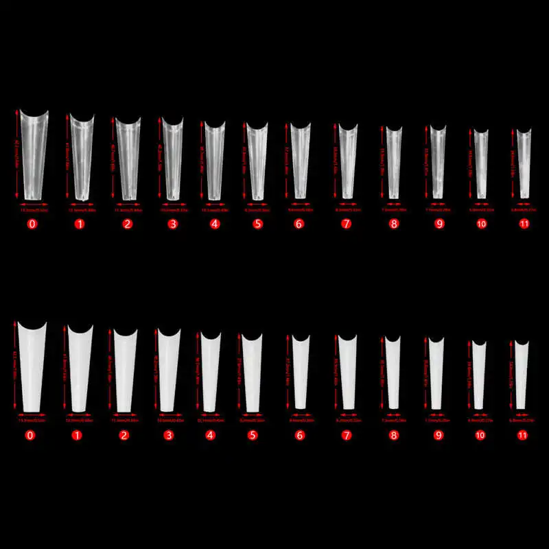 

Long Nail Tips Fake Nail Tips Extra Long Nail Tips Artificial French False Nail Tips for DIY Nail Salon French Nail Tips