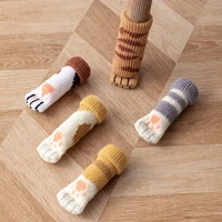 cat paw knitted chair foot cover protector floor stool leg cover wear resistant furniture table foot cover silent non slip mat