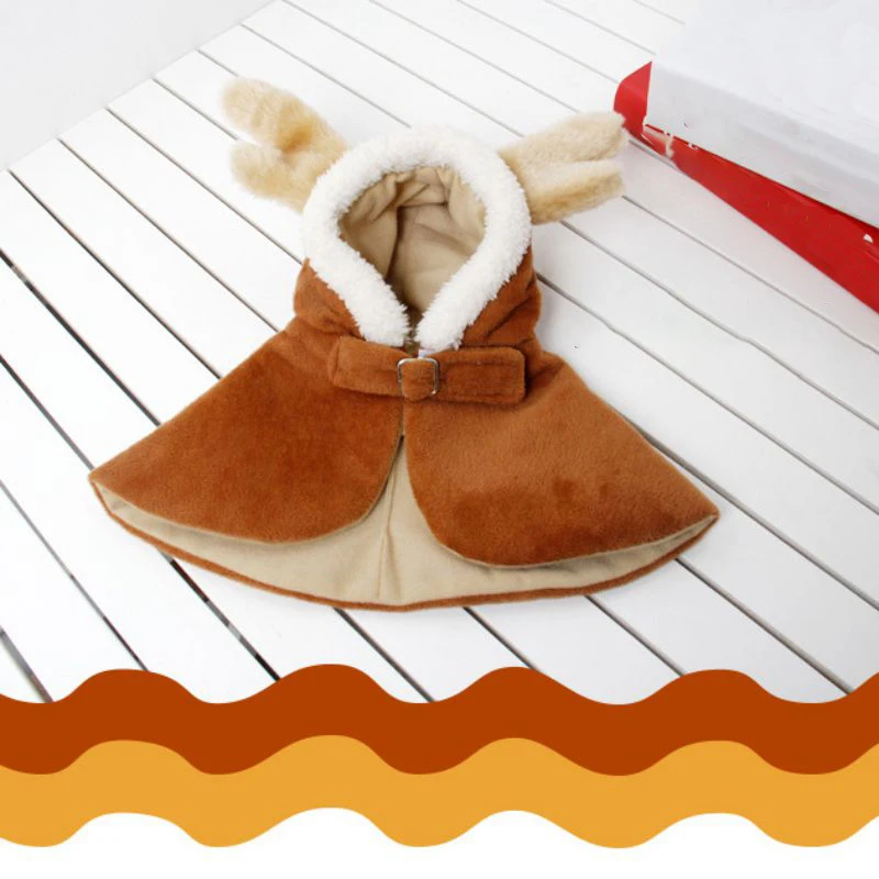 Рождественская одежда с рисунком кота куртка капюшоном для кошек Забавный
