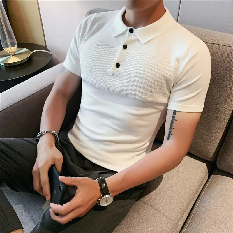 

Рубашка-поло мужская Трикотажная с коротким рукавом, в британском стиле