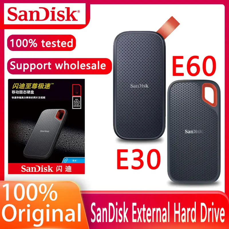SanDisk E60 External Solid State Disk hdd SSD 1TB 2TB 500GB USB 3.1 TypeC external hard driv for Laptop Mac system Up to 500M/S