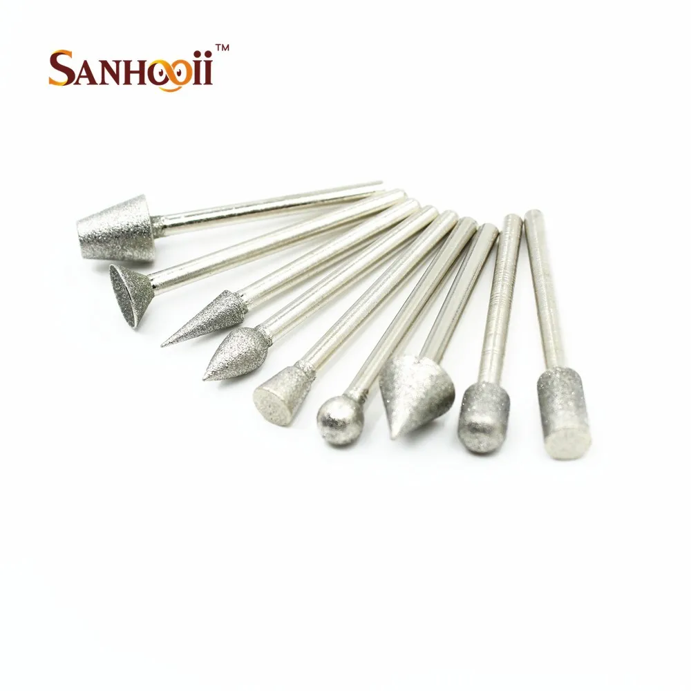 50 шт. 3 2 мм хвостовик алмазная шлифовальная резьба полировальная Шлифовальная