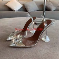woman designer shoes begum crystal embellished pvc pumps begum embellished pvc slingback pumps transparent kick flare heels shoe